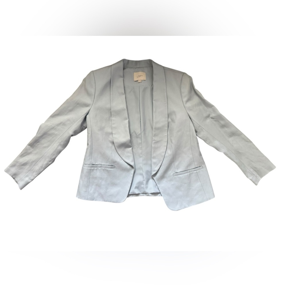 Ann Taylor LOFT Women’s Light Blue Tailored Linen Blazer, Size 8P - Picture 10 of 10